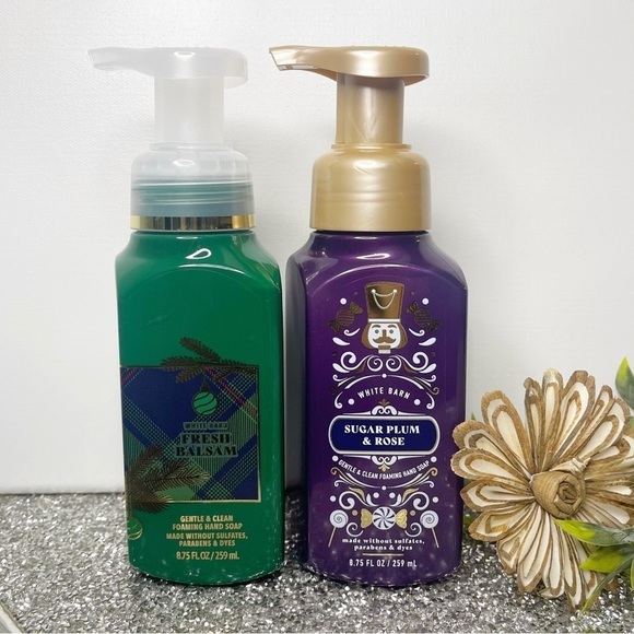 Bath & Body Works Hand Soap Holiday Winter Christmas Fresh Balsam Sugar Plum Nwt - Picture 1 of 3